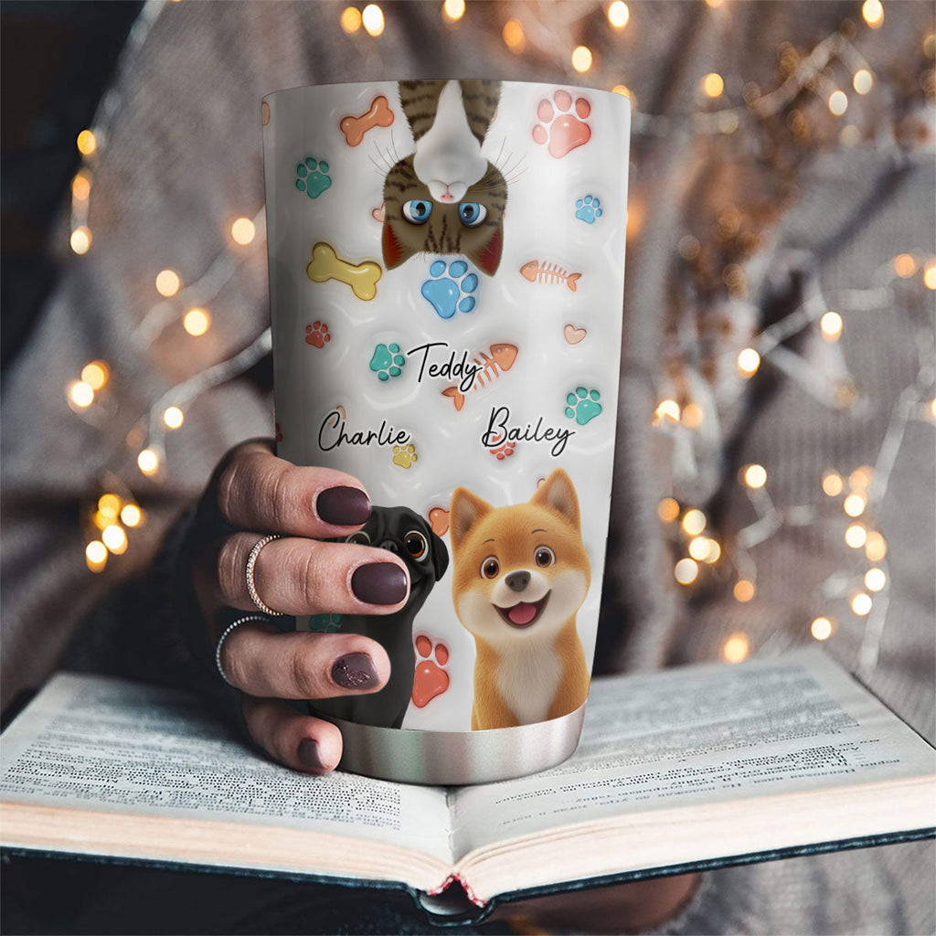 Custom Christmas Birthday Gifts For Pet Lovers • Cute Fur Baby - Personalized 3D Inflated Effect Tumbler