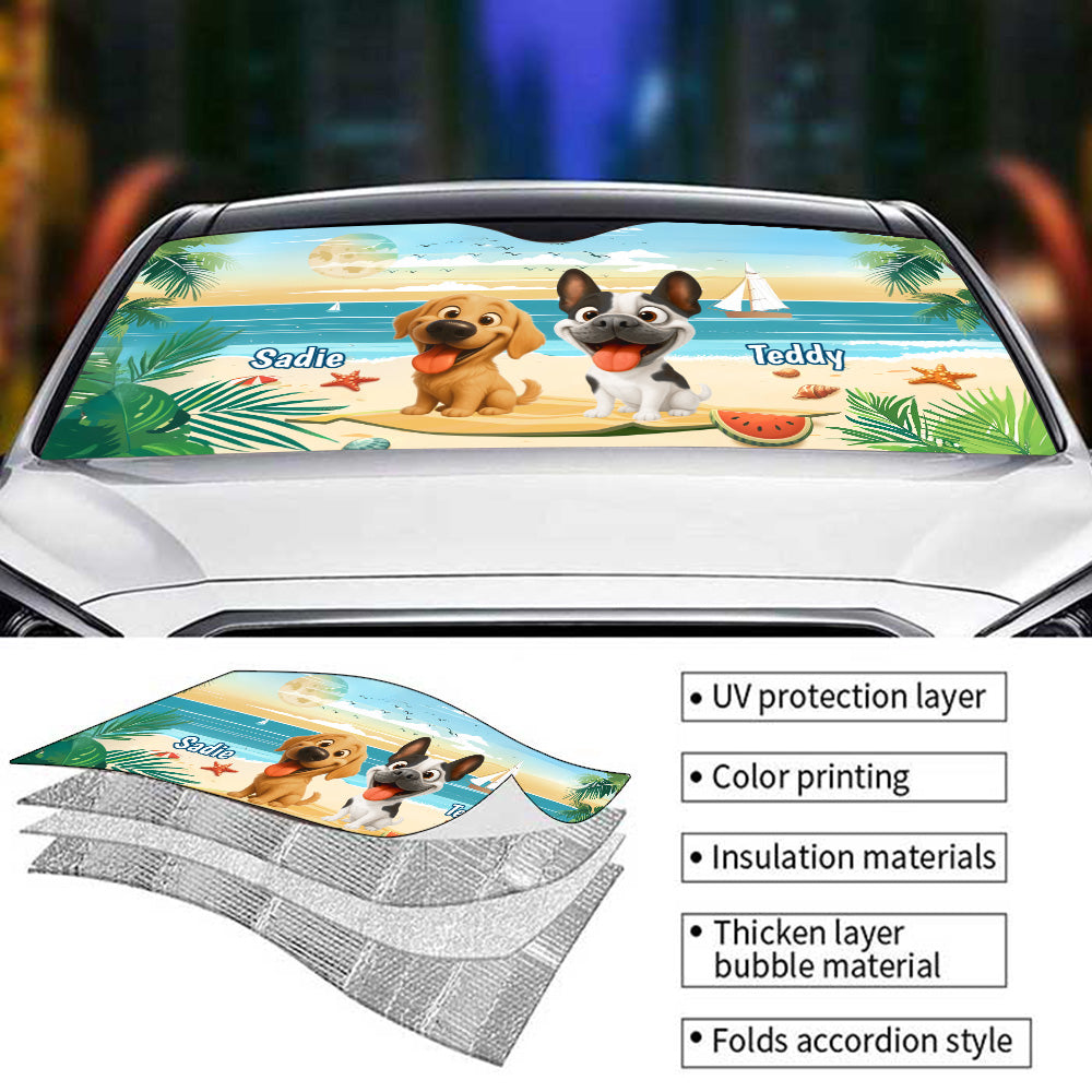 Dog Summer Vibe - Personalized Car Sunshade