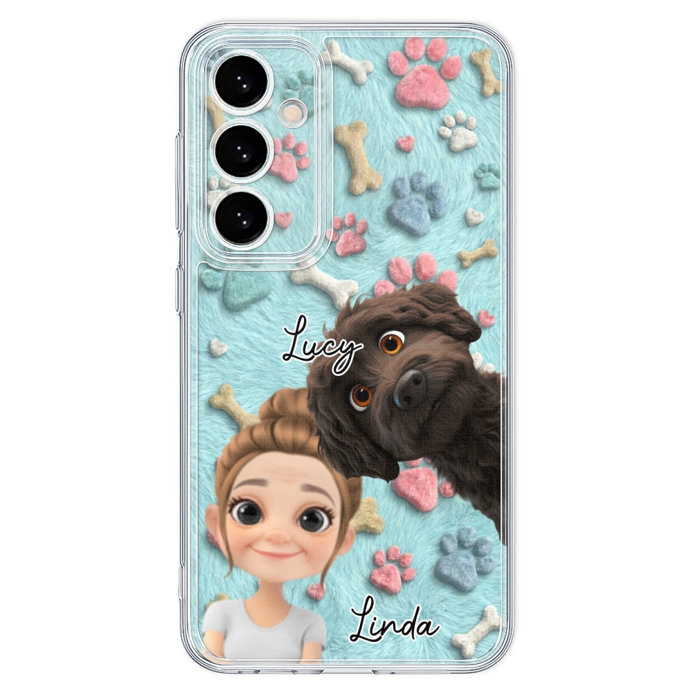 Lovely Dog And Human Cartoon - Personalized Phone Case
