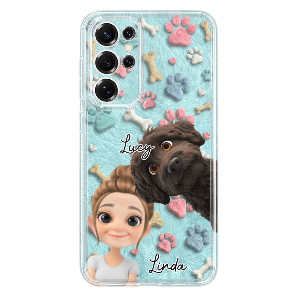 Lovely Dog And Human Cartoon - Personalized Phone Case