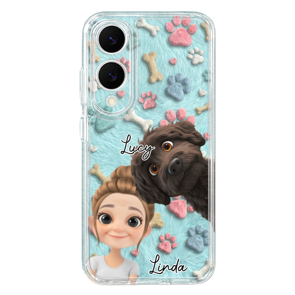Lovely Dog And Human Cartoon - Personalized Phone Case