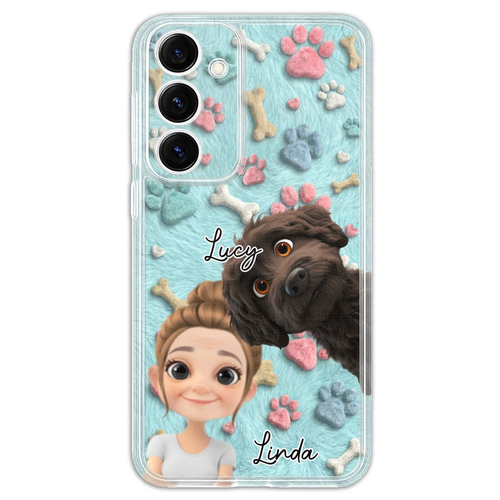 Lovely Dog And Human Cartoon - Personalized Phone Case