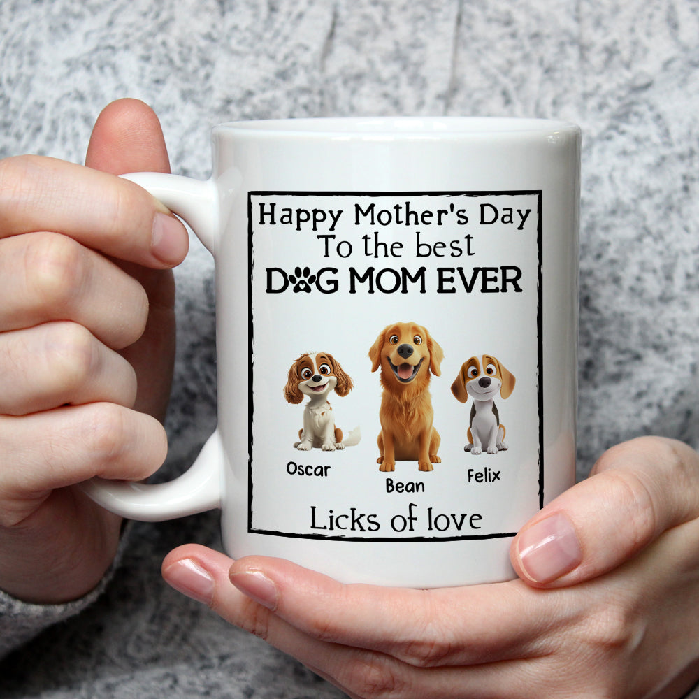 Custom Mother's Father's day Birthday Gifts For Dog Lovers • Licks Of Love - Personalized Coffee Mug