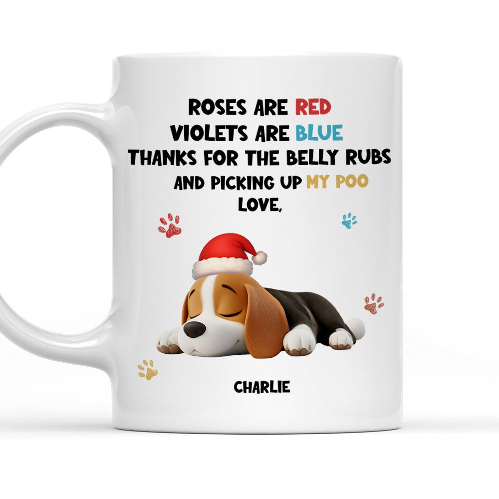 Custom Christmas Birthday Gifts For Dog Lovers • Funny Cartoon Red And Blue Dog Sleeping - Personalized Coffee Mug
