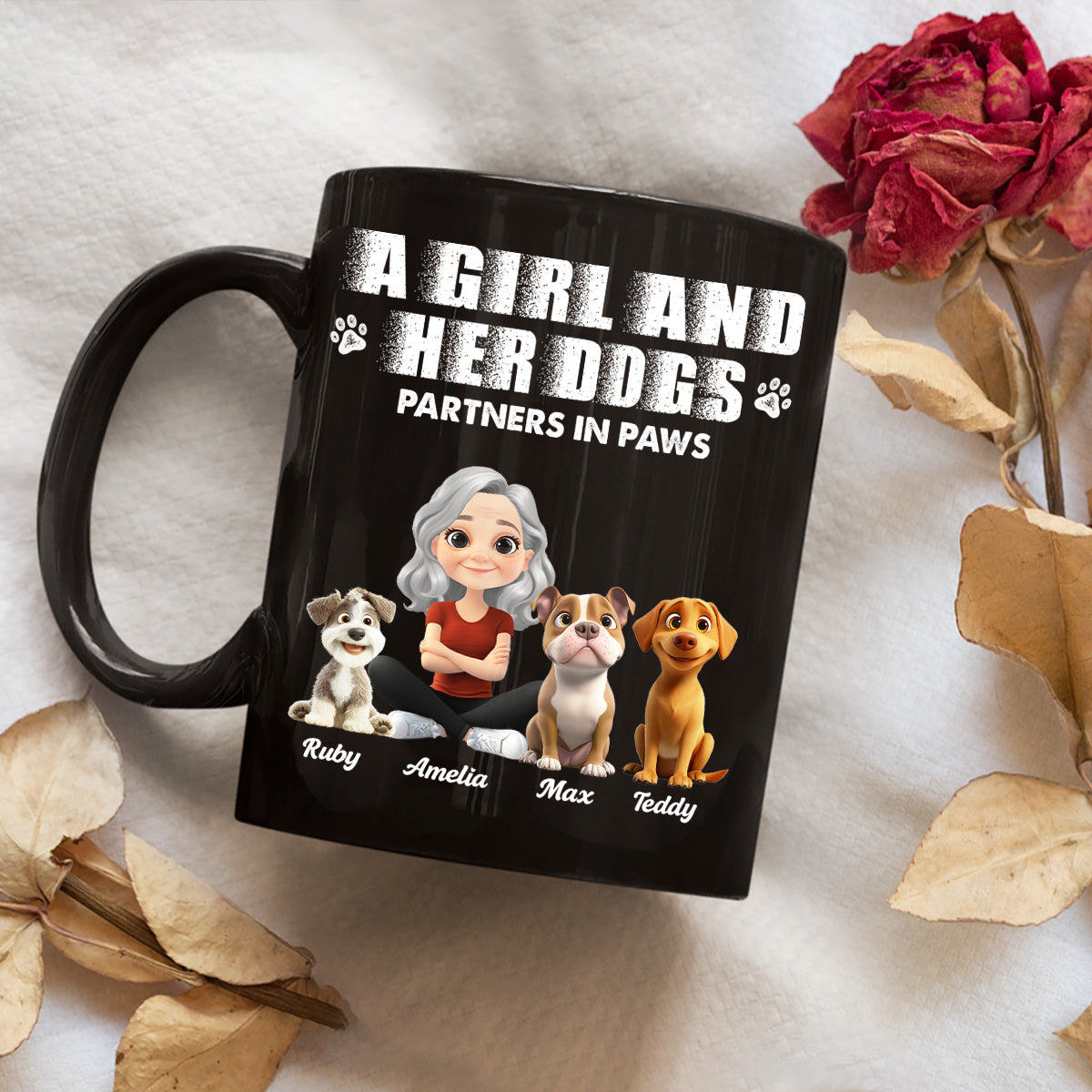 Custom Christmas Birthday Gifts For Dog Mom, Dog Lovers • Best Partner To Me - Personalized Coffee Mug