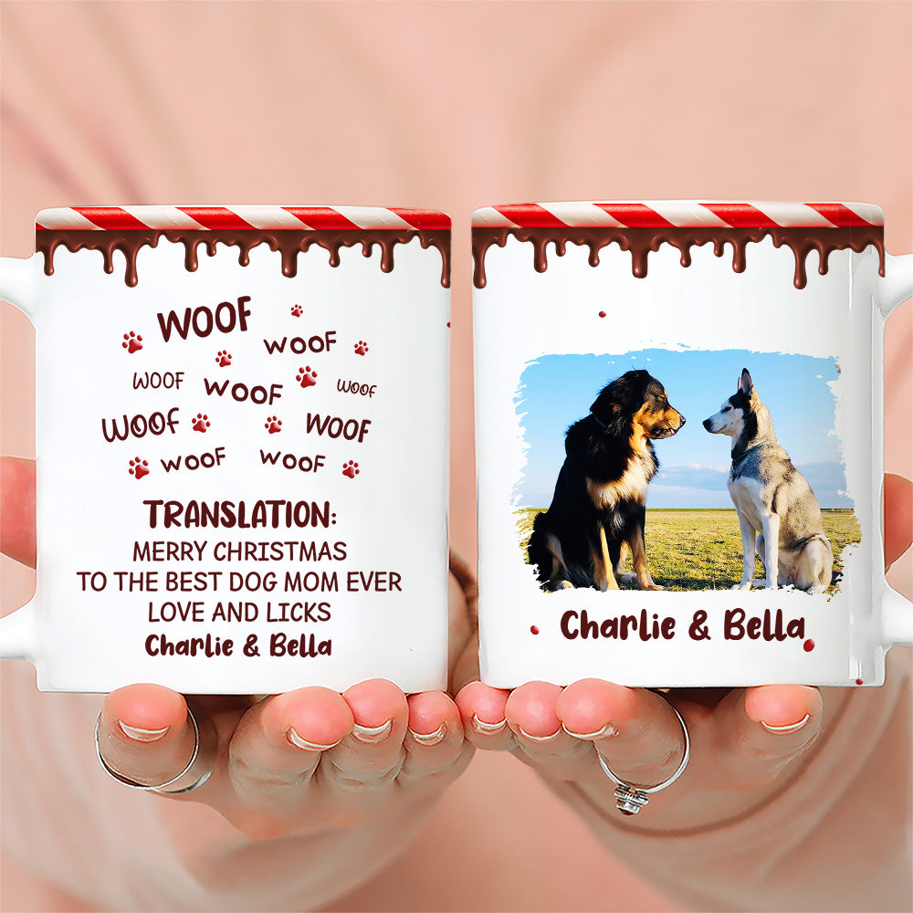 Custom Photo Christmas Birthday Gifts For Dog Lovers • Licks To You Photo - Personalized Coffee Mug