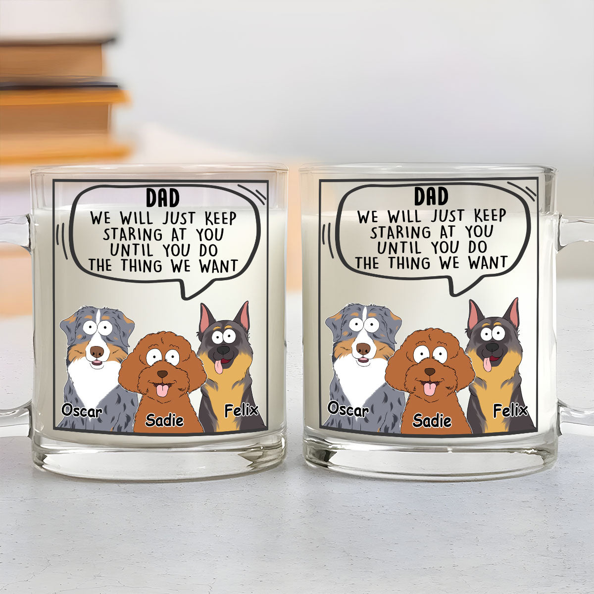 Custom Christmas Birthday Gifts For Dog Lovers • I Will Keep Staring At You - Personalized Glass Mug