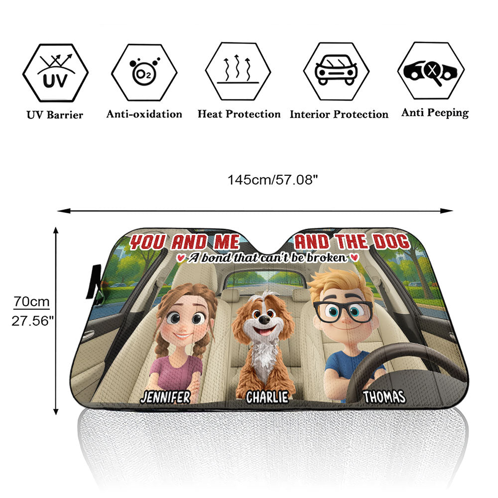 Custom Christmas Birthday Gifts Car Accessories for Dog Parents • You Me And The Dog - Personalized Car Sunshade