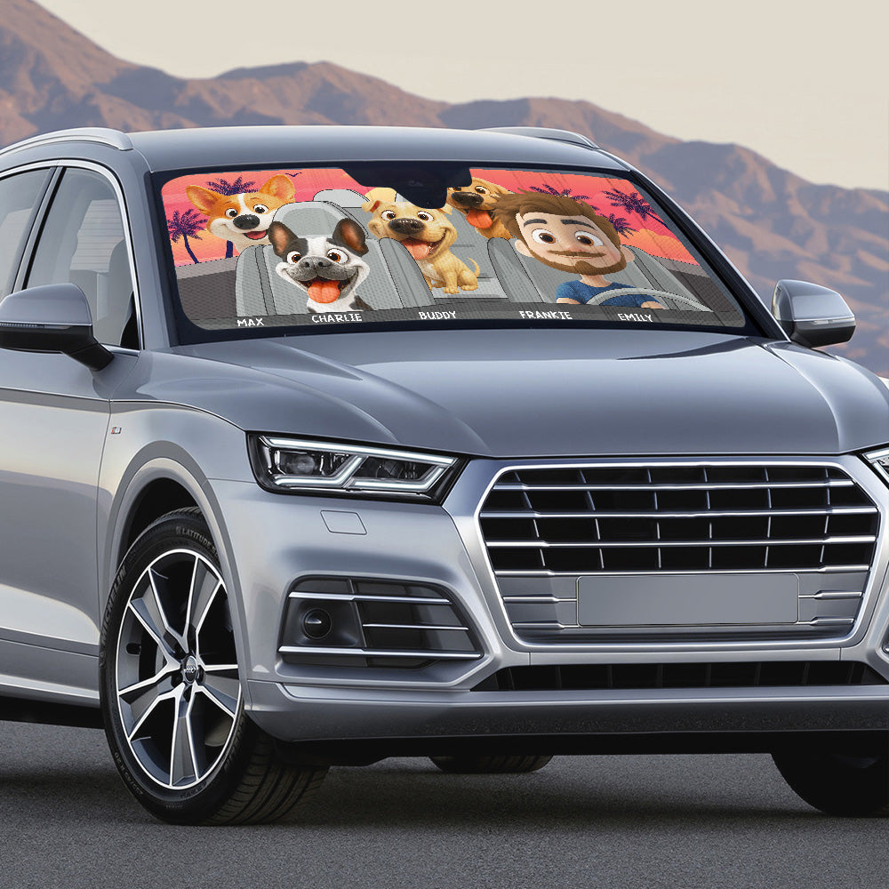 Trip With My Dogs - Personalized Car Sunshade