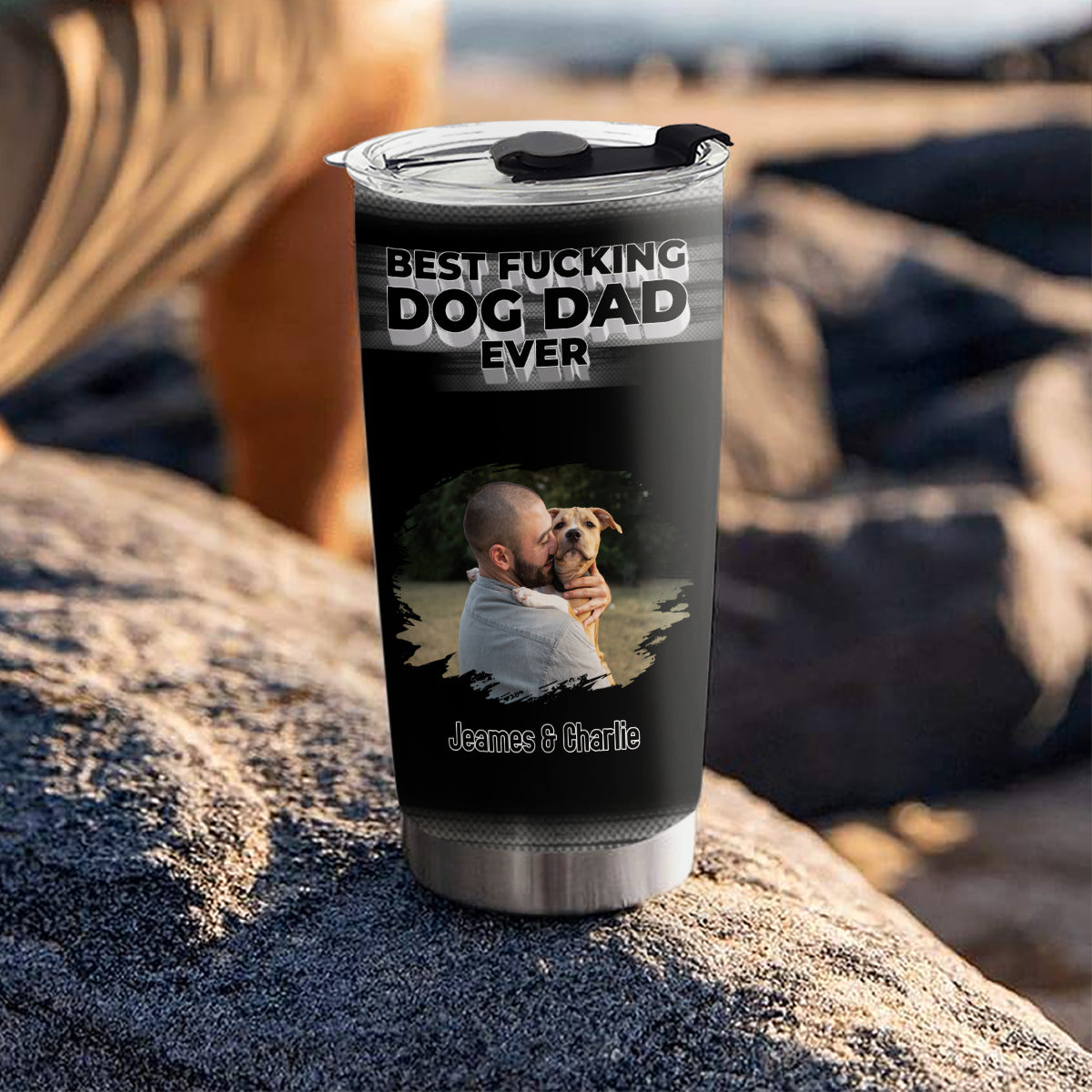 Custom Photo Christmas Birthday Gifts For Dog Dad, Dog Lovers • Such A Dog Dad Photo - Personalized Tumbler