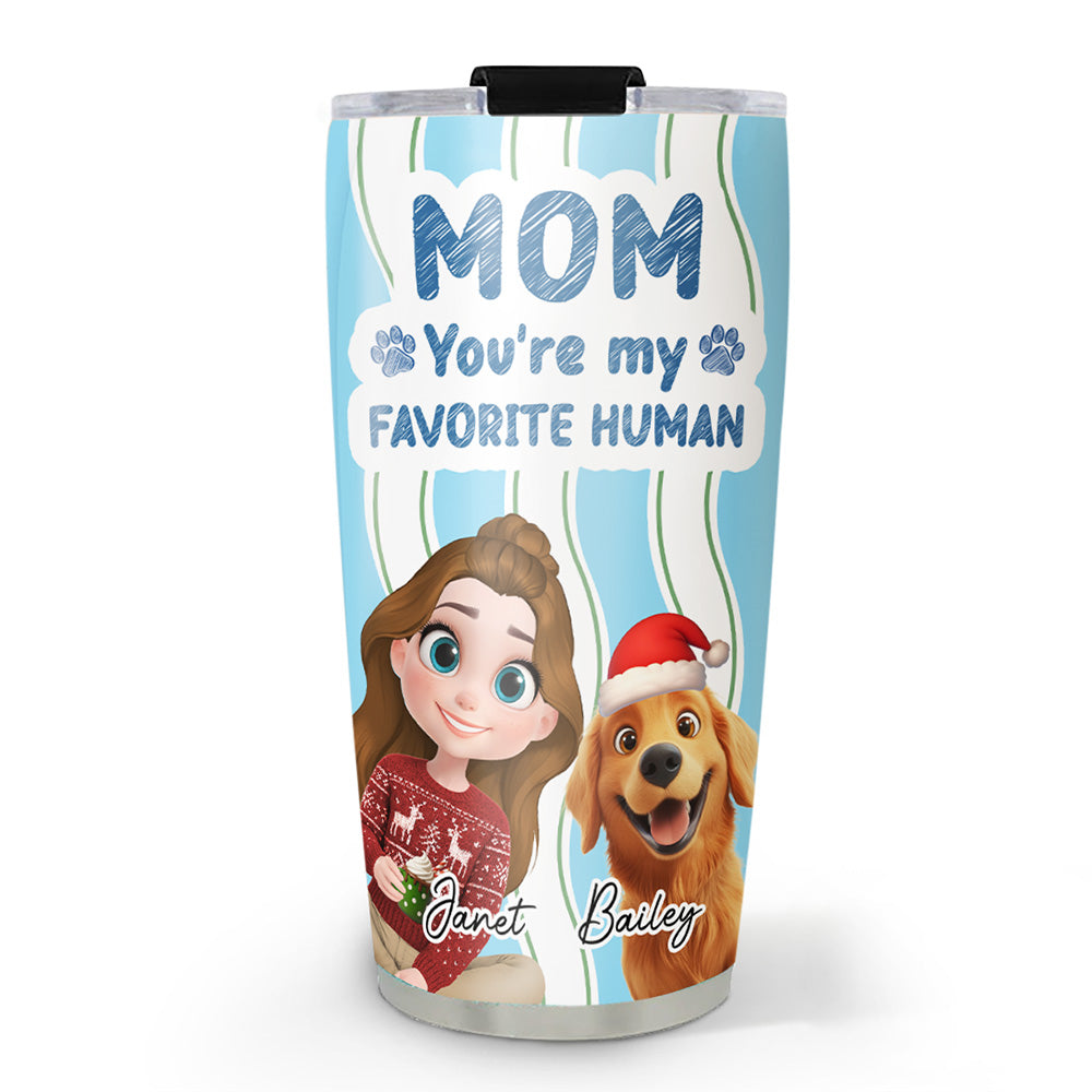 Custom Christmas Birthday Gifts For Dog Mom, Dog Lovers • Favorite Christmas Dog Mom - Personalized Tumbler