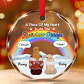 Custom Christmas Memorial Sympathy Gifts For Dogs, Cats • A Piece Of My Heart Is At The Rainbow Bridge - Personalized Glass Ornament