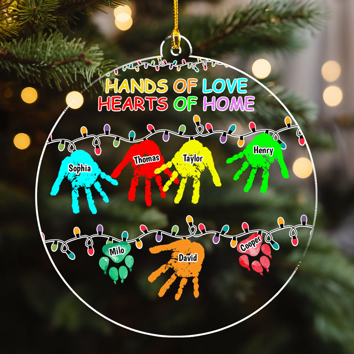 Hands Of Love - Personalized Acrylic Ornament