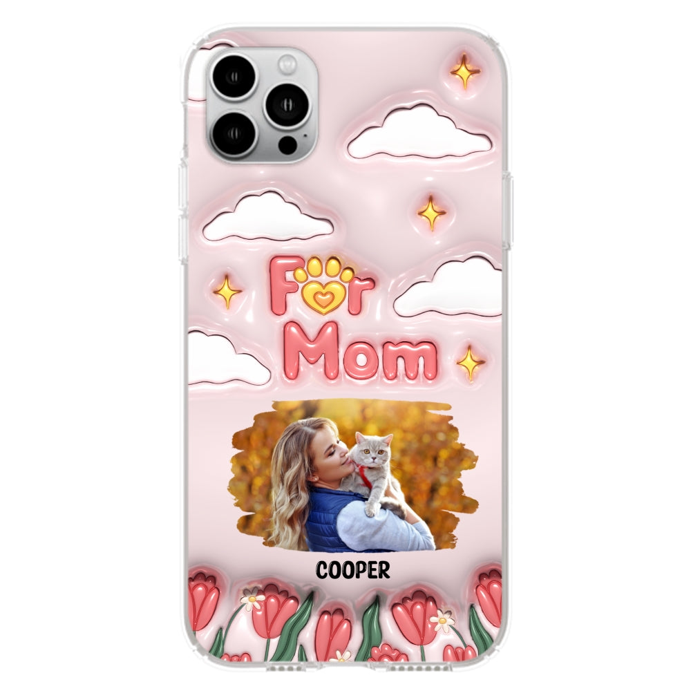 I Love My Fur Mom Photo - Personalized 3D Inflated Effect Phone Case
