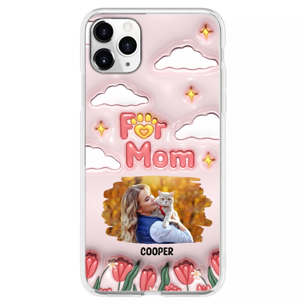I Love My Fur Mom Photo - Personalized 3D Inflated Effect Phone Case