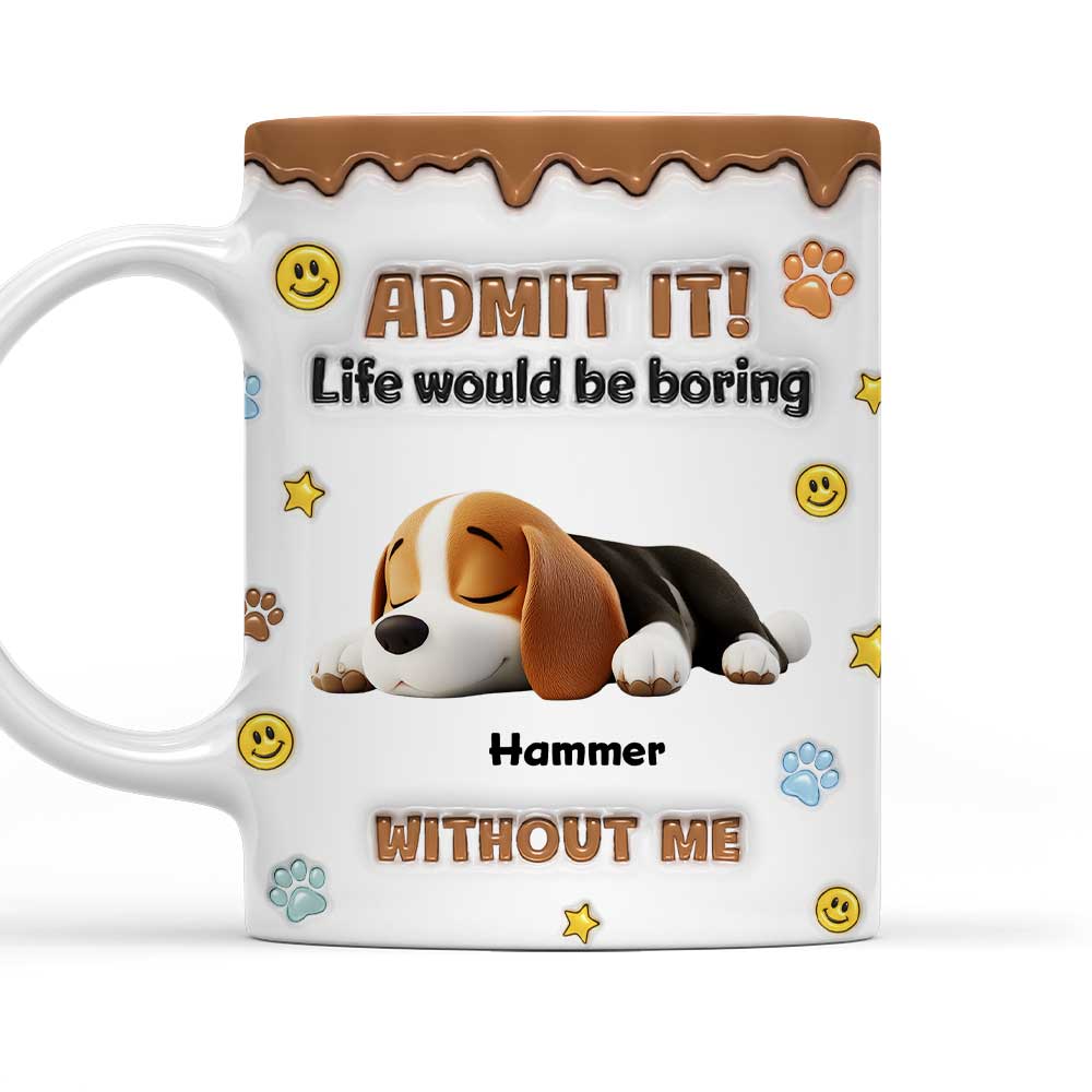 Custom Christmas Birthday Gifts For Dog Lovers • Dog Mom Dad Life Must Have Us - Personalized 3D Inflated Effect Mug