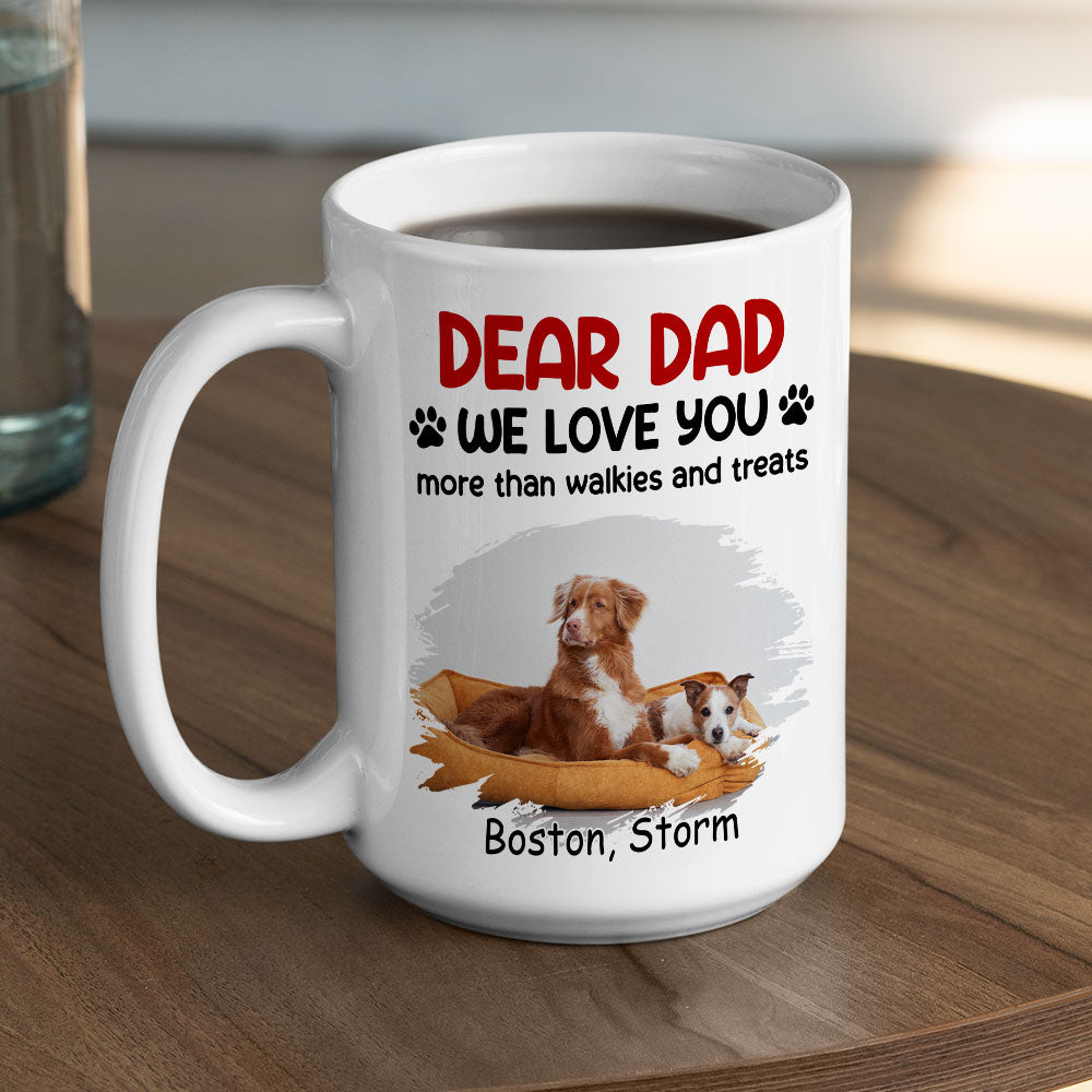 Custom Photo Christmas Birthday Gifts For Dog Mom, Dog Lovers • Love You More Than Treats Photo - Personalized Coffee Mug