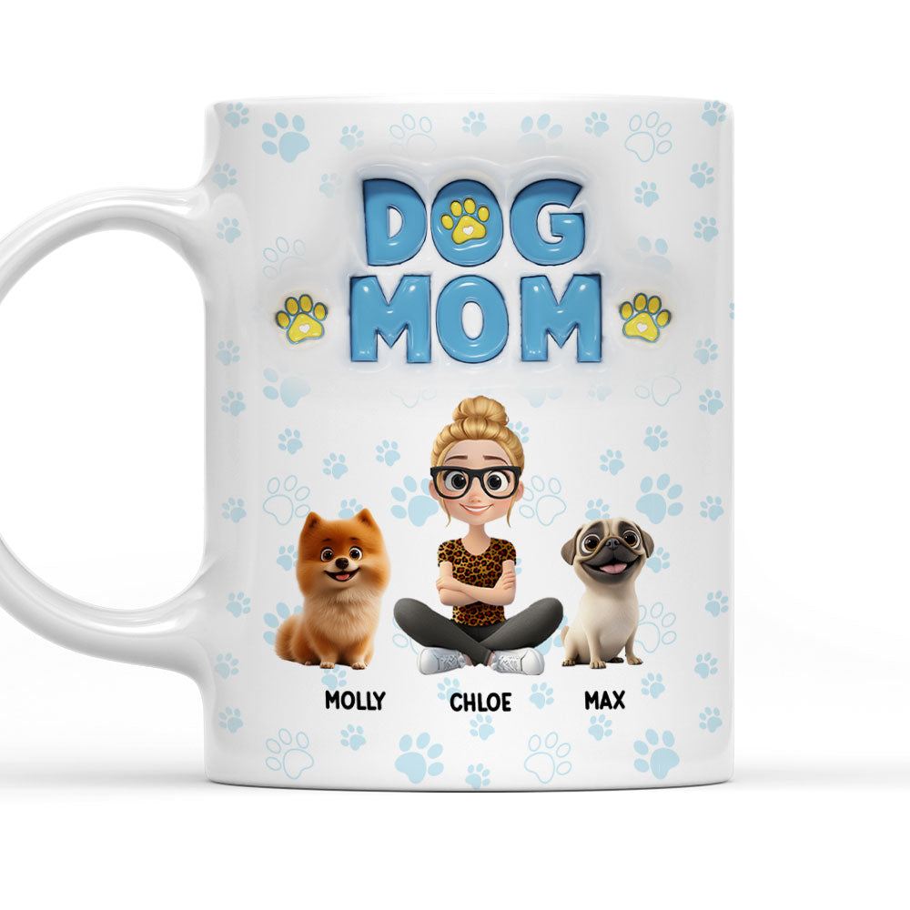 Custom Christmas Birthday Gifts For Dog Lovers • Lovely Mom Of Rotten Dogs - Personalized 3D Inflated Effect Mug