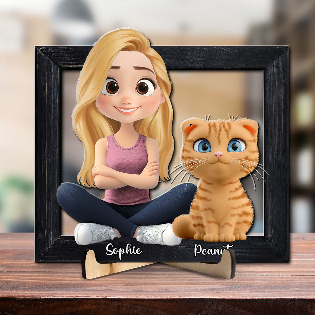 Cute Cat Mum - Personalized Wooden Plaque