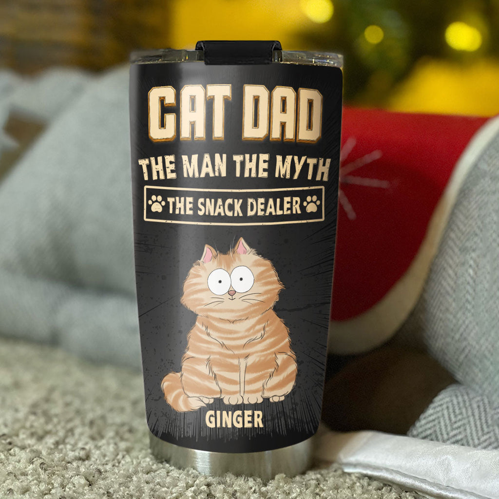 Custom Father's day Birthday Gifts For Cat Dad, Cat Lovers • The Snack Dealer Cat Dad - Personalized Tumbler