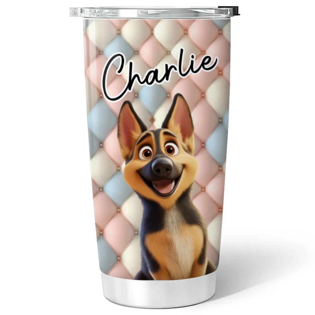 Custom Christmas Birthday Gifts For Dog Mom, Dog Lovers • Puff It Up - Personalized 3D Effect Tumbler