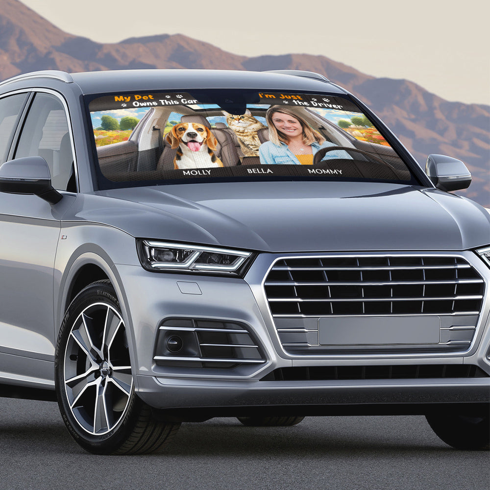 My Pets Owns This Car Photo - Personalized Car Sunshade