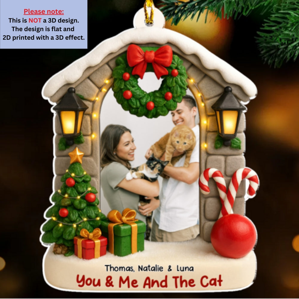 Custom Christmas Decor Home Birthday Gifts For Cat Lovers • Bond Of Cat Love Photo - Personalized 3D Effect Acrylic Ornament