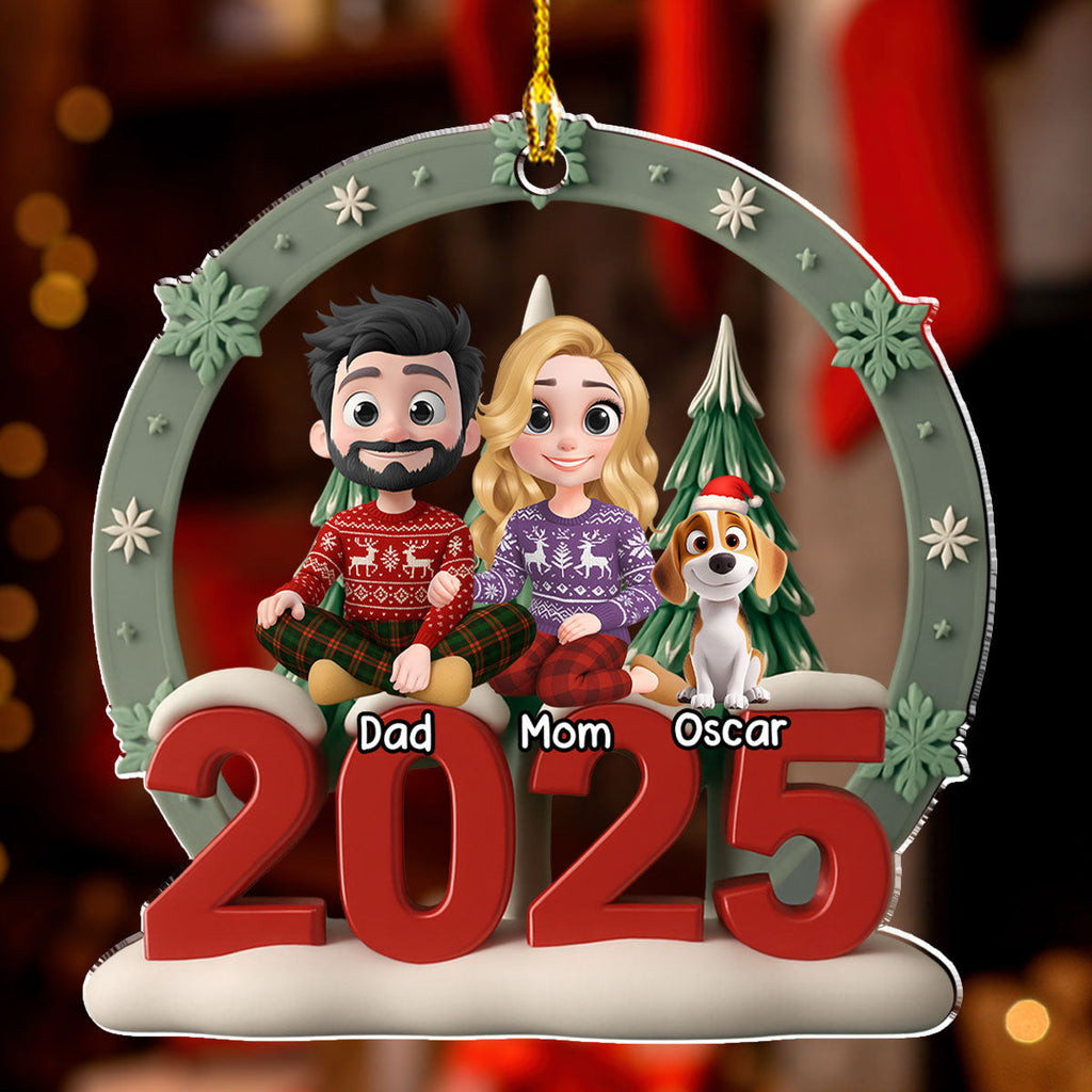 Custom Christmas Decor Home Birthday Gifts For Dog Lovers • Under The Christmas Tree - Personalized 3D Effect Acrylic Ornament