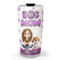 Custom Christmas Birthday Gifts For Dog Mom, Dog Lovers • Dog Mom Leopard Version 2 - Personalized 3D Inflated Effect Tumbler