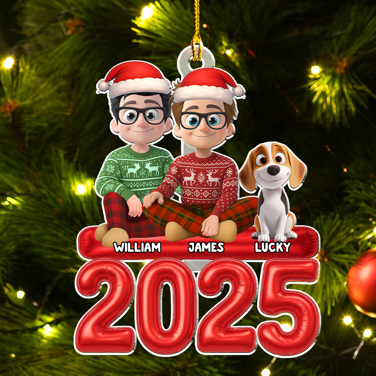 Custom Christmas Decor Home Birthday Gifts For Pet Lovers • Us Love And Our Kid Pet - Personalized Acrylic Ornament