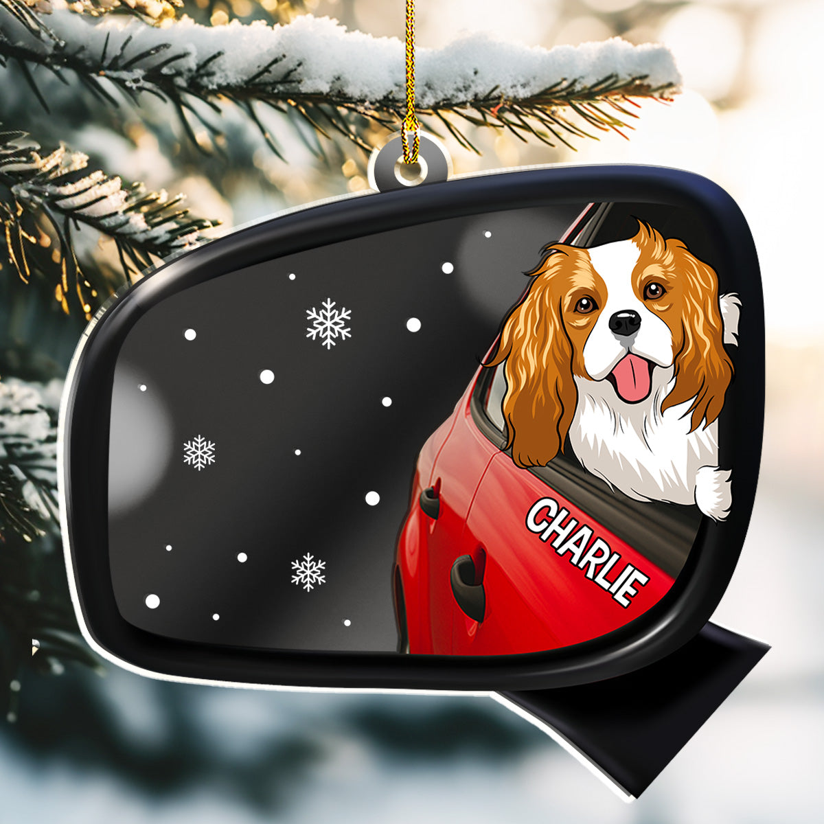 Custom Christmas Decor Home Birthday Gifts For Dog Mom, Dog Lovers • Head Out Window - Personalized Mirrored Acrylic Ornament