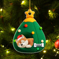 Custom Christmas Decor Home Birthday Gifts For Dog Mom, Dog Lovers • Santa Paws Cozy Tree - Personalized Acrylic Ornament