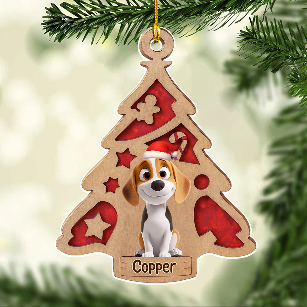 Custom Christmas Decor Home Birthday Gifts For Dog Mom, Dog Lovers • Cute Dog Christmas Tree - Personalized Acrylic Ornament