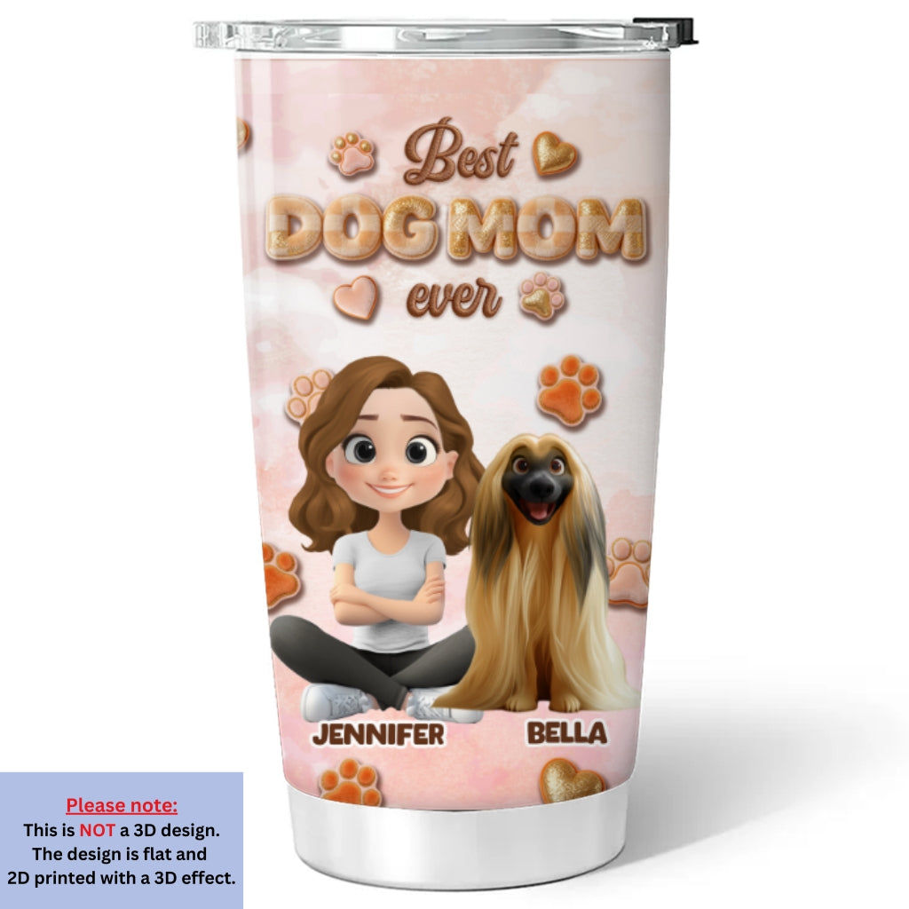 Custom Mother's day Birthday Gifts For Dog Mom, Dog Lovers • Best Stuffy Dog Mom Ever - Personalized 3D Effect Tumbler