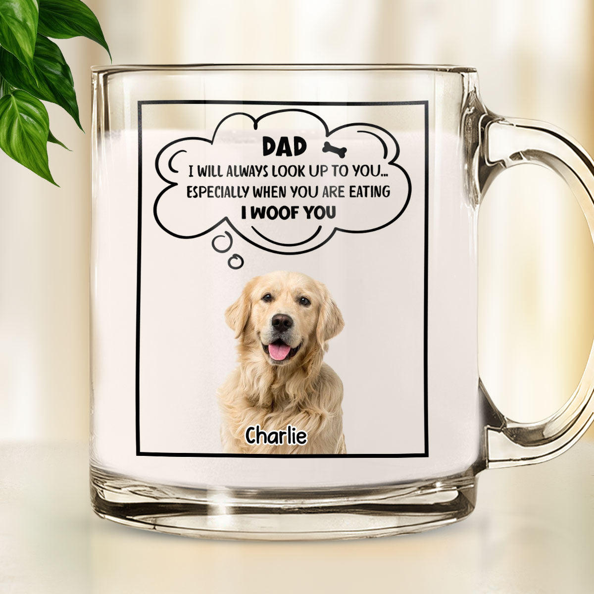 Look Up To You Photo - Personalized Glass Mug