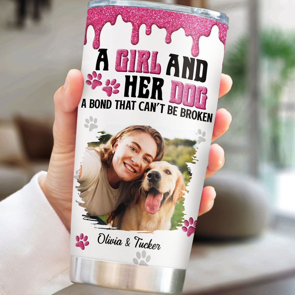 Custom Photo Christmas Birthday Gifts For Dog Mom, Dog Lovers • Sparkle And Cheer Photo - Personalized 3D Effect Tumbler