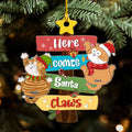 Here Comes Santa Paws - Personalized Wood Ornament