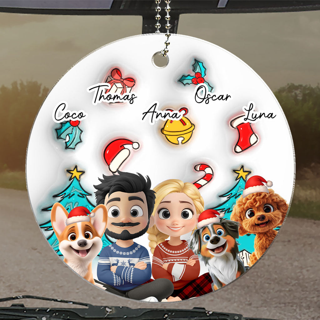 Santa Is Coming To Us - Personalized 3D Inflated Effect Car Ornament
