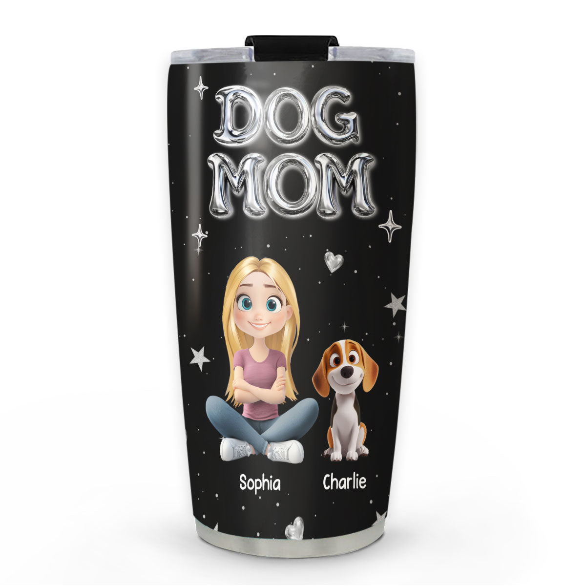 Custom Christmas Birthday Gifts For Dog Mom, Dog Lovers • Let Us Have Party - Personalized 3D Effect Tumbler