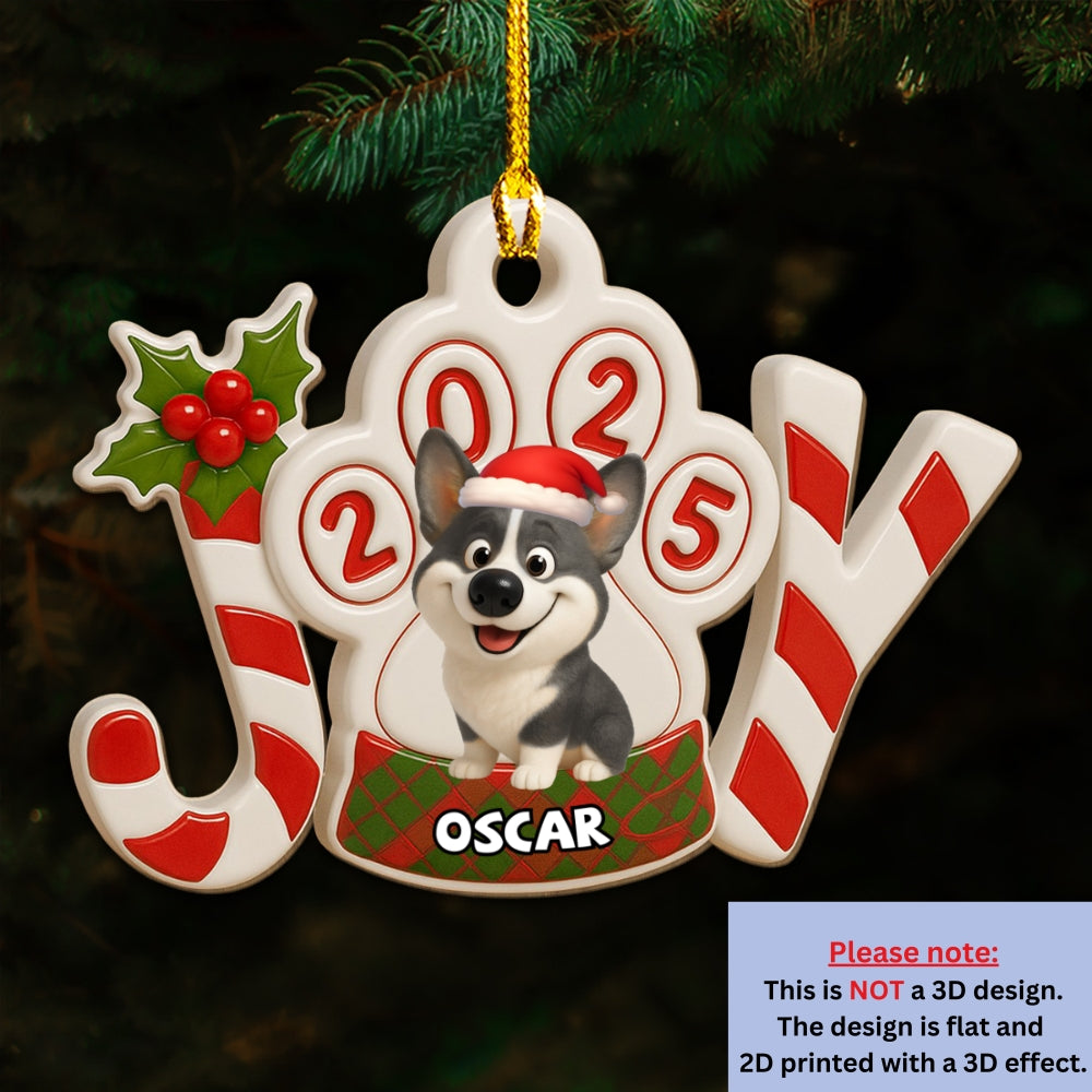 Custom Christmas Decor Home Birthday Gifts For Dog Mom, Dog Lovers • You Are My Joy - Personalized 3D Effect Wood Ornament