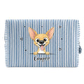 Dog Lover Gift - Personalized Seersucker Print Makeup Bag