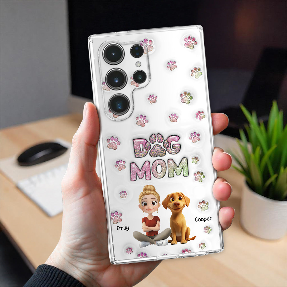 Dog Mom Lovely Chibi - Personalized 3D Inflated Effect Phone Case