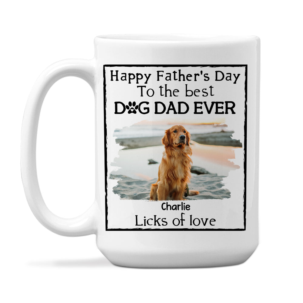 Custom Photo Mother's Father's day Birthday Gifts For Dog Lovers • Licks Of Love Photo - Personalized Coffee Mug
