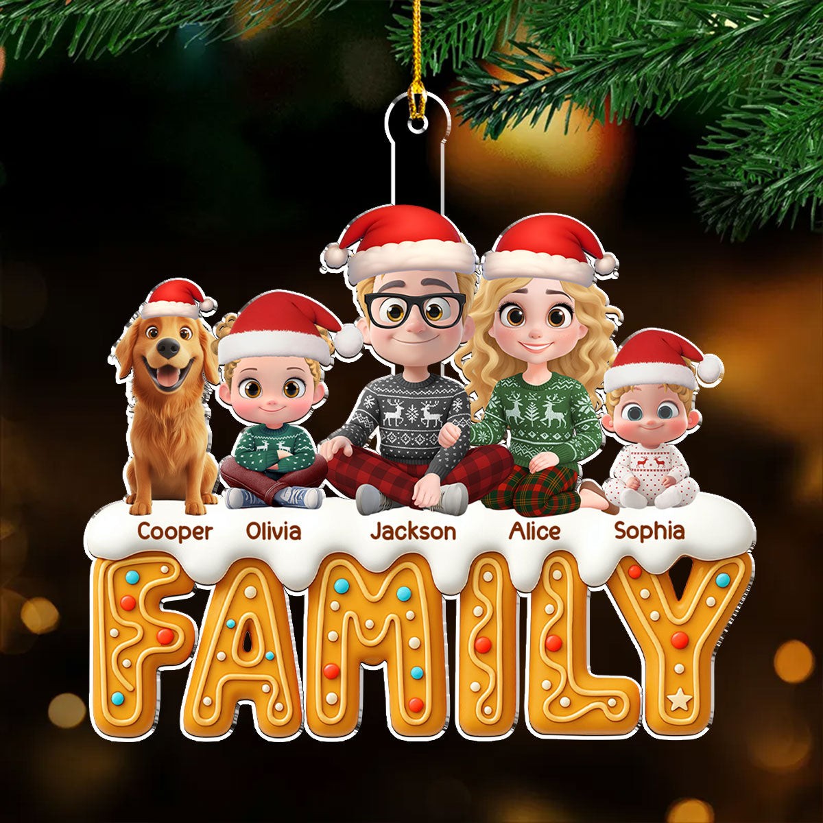 Custom Christmas Decor Home Birthday Gifts For Dog Lovers • Family Of This Year - Personalized Acrylic Ornament