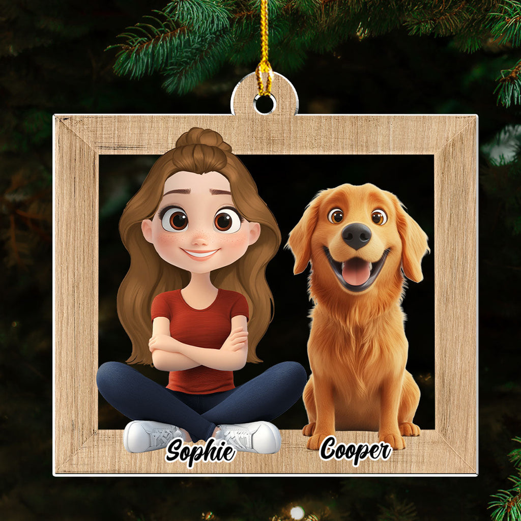 Custom Christmas Decor Home Birthday Gifts For Dog Mom, Dog Lovers • Cute Dog Mum - Personalized Acrylic Ornament