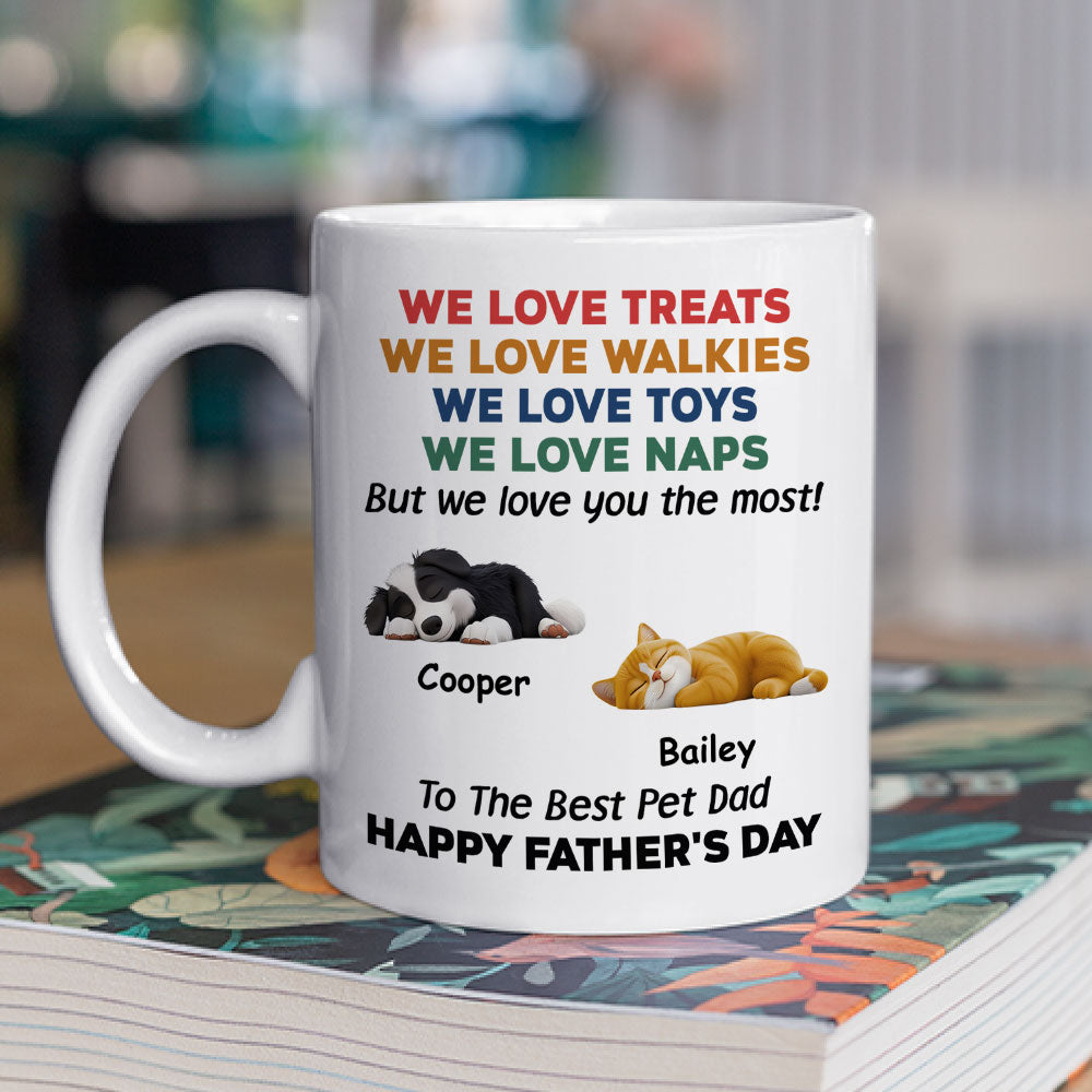 Custom Father's day Birthday Gifts For Pet Dad, Pet Lovers • Love You The Most Pet Version 3 - Personalized Coffee Mug