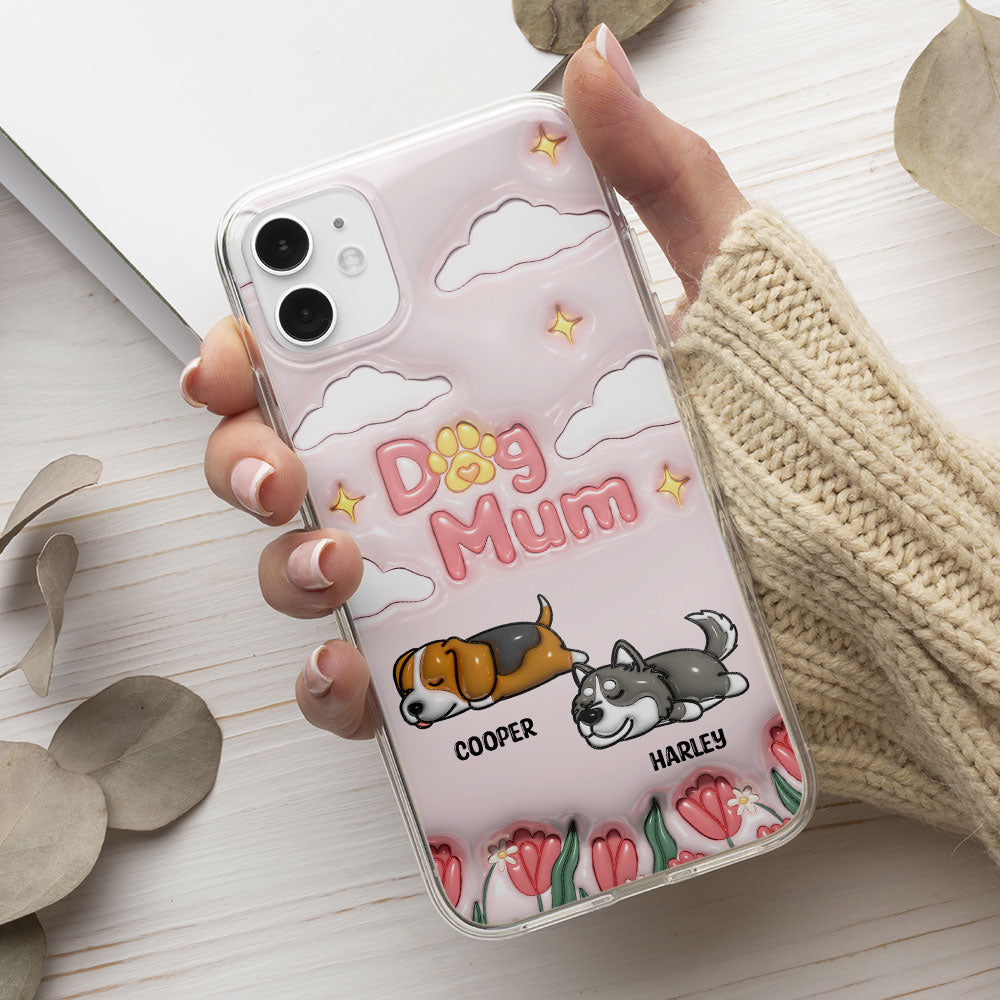 I Love My Dog Mom - Personalized 3D Inflated Effect Phone Case