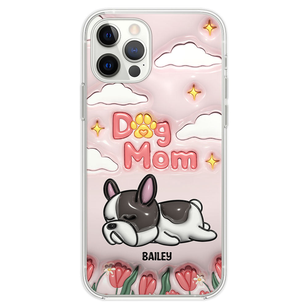 I Love My Dog Mom - Personalized 3D Inflated Effect Phone Case
