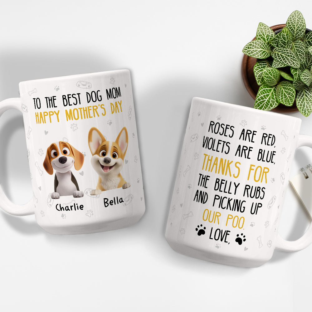 Custom Mother's day Birthday Gifts For Dog Mom, Dog Lovers • Picking Up Our Poo - Personalized Coffee Mug