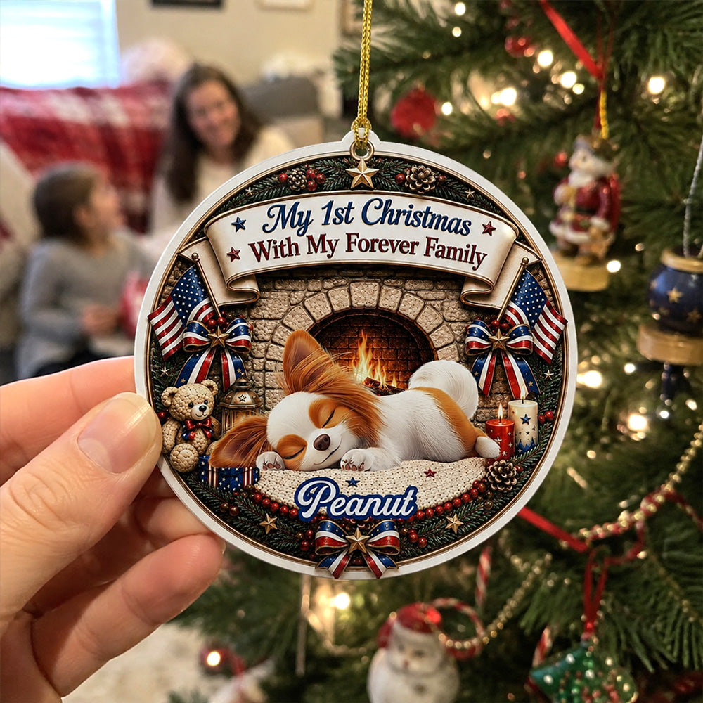 Custom Christmas Decor Home Birthday Gifts For Dog Mom, Dog Lovers • First Christmas Loved - Personalized Acrylic Ornament